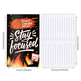OXYLIPO 24 Pieces Basketball Inspirational Mini Notepad - Basketball Party Favor Small Memo Journal Notebook Pocket with 12 Designs, 3.15x4.92 Inches for Teenager Classroom Birthday Party Supplies