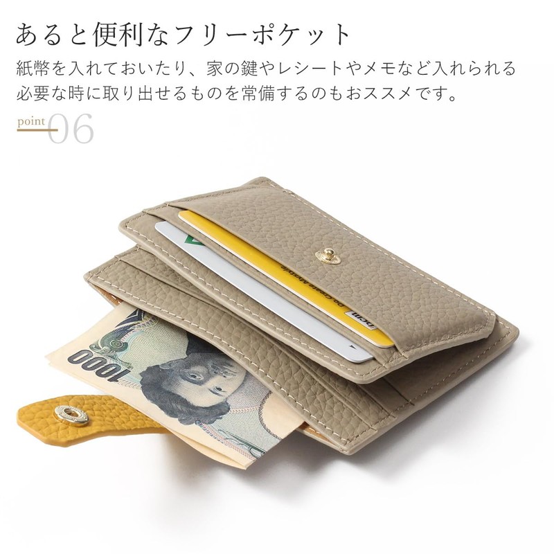Blampom bp-7004 Women's Card Case, Genuine Leather, Card Holder, Leather,