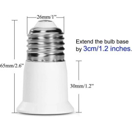 SumVibe Light Bulb Socket Extender E26/E27 Screw In Adapter 3cm 1.4 inch Extension Base