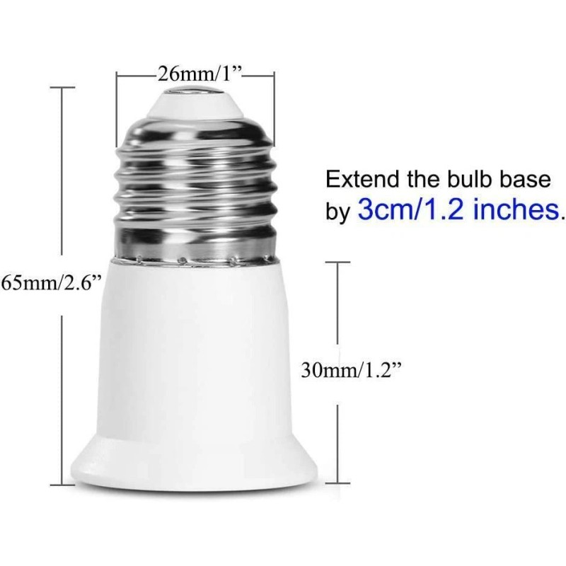 SumVibe Light Bulb Socket Extender E26/E27 Screw In Adapter 3cm