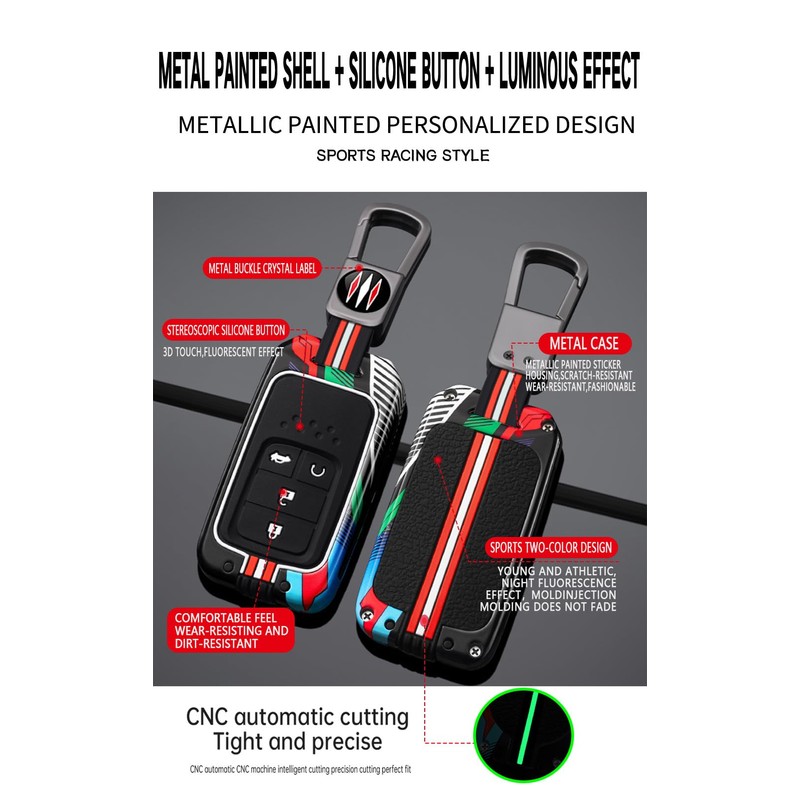 ontto 4-Button Key Housing Compatible with Honda Civic Accord Pilot