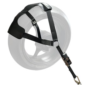 MOTO4U Motorcycle Tire Sling Ratcheting Tie Down, Heavy Duty Black Strap with Ratchets, Non-slip Rubber Design for Motorcycle Rear Tires