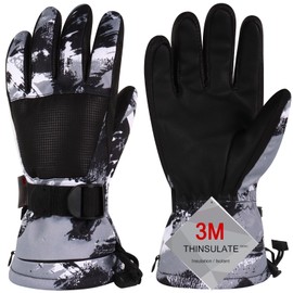 Odtmger Ski Gloves, Winter Gloves, Waterproof Winter Ski Gloves, Warm Breathable Snow Gloves for Boys and Girls Outdoor Sports in Cold Winter