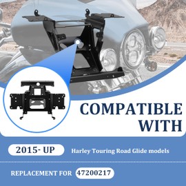 KUAFU Inner Fairing Radio Bracket Compatible with 2015-2024 Harley Touring Road Glide Replacement for 47200217 Caddy Radio Mount Support Repair Kit Powder Coated Black
