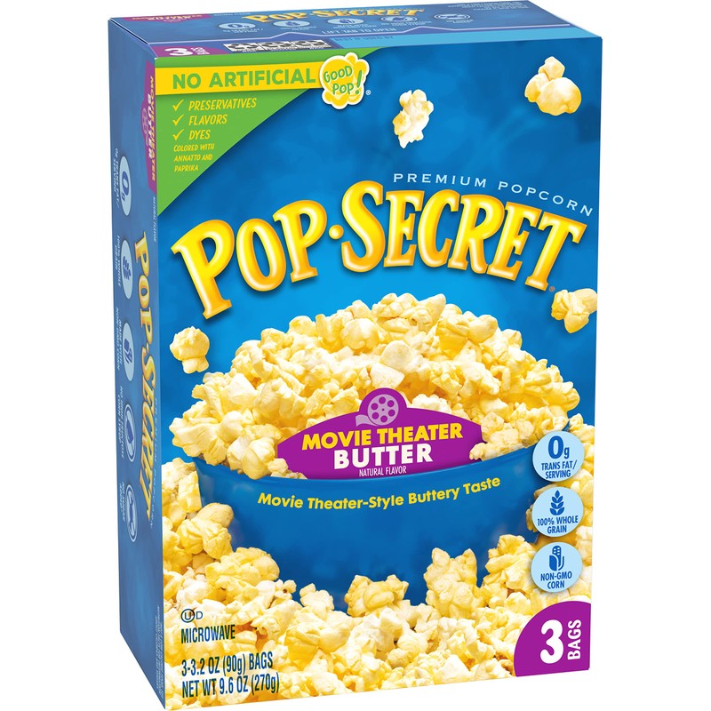 Pop Secret Popcorn, Movie Theater Butter, Microwave Popcorn Bags, 3