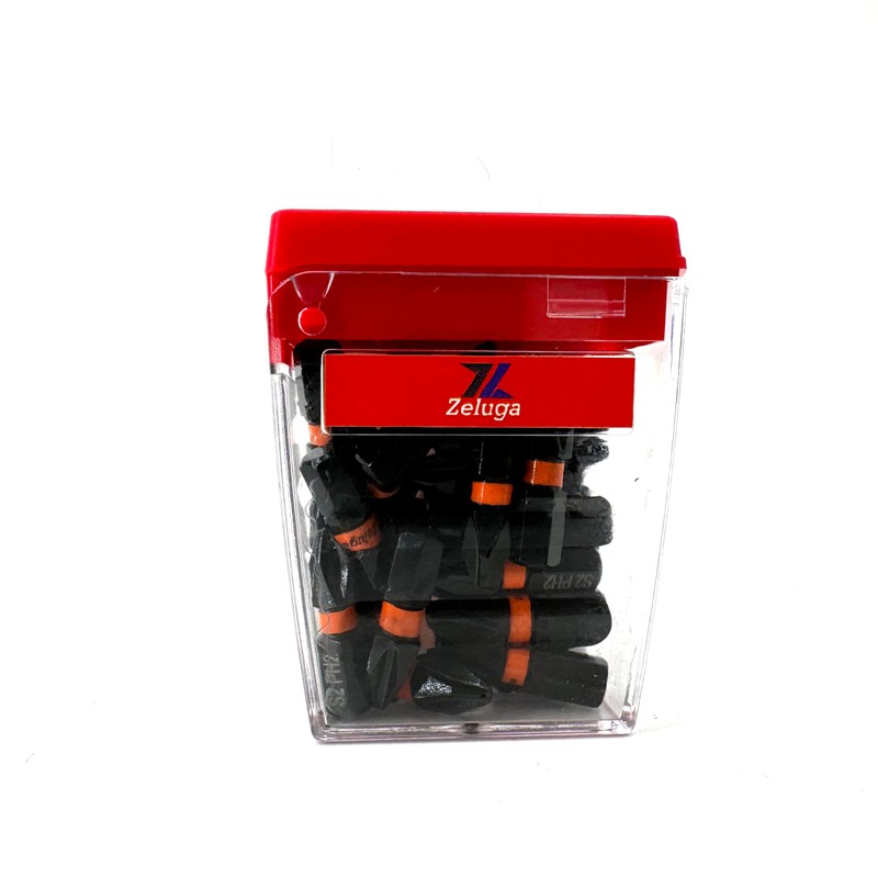 Zeluga 25-504 S2 Steel PH2 Impact Screwdriver Bits, 1" (25mm)