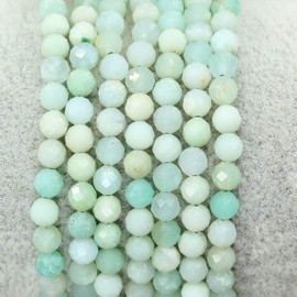 Keleny Natural 4mm Faceted Australian Jade Round Beads Gemstones Crystal Stretch Bracelet 7 Inch Unisex