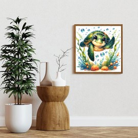 Skyboda Diamond Painting Kits for Adults, Turtle DIY Diamond Art Kits Full Round Drill Gem Art Diamond Dots for Home Wall Art Decor 12×16inch