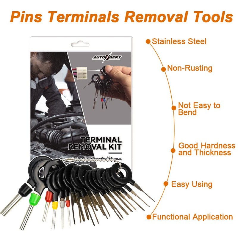 AUTOXBERT Terminal Removal Tool Kit, 52Pcs Terminal Ejector Kit for