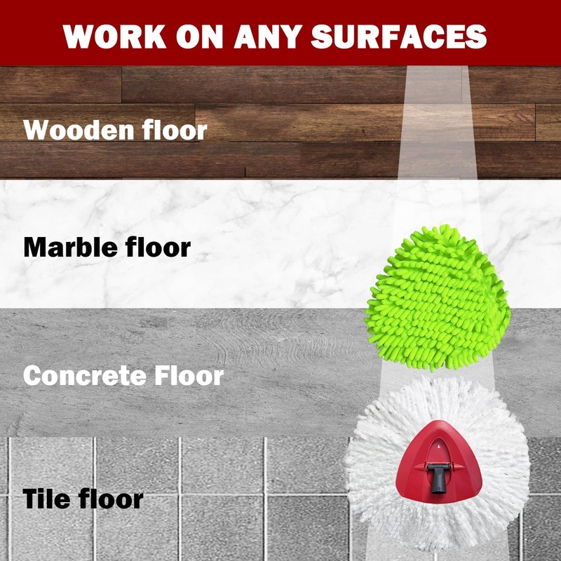 5PCS Spin Mop Replacement Head Compatible with Ocedar EasyWring 1-Tank