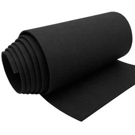 EDGEAM Felt Fabric Felt Roll 30 cm x 250 cm Craft Felt Polyester Felt 3 mm Thick for Felt Underlay Decorative Felt Mat DIY Storage Bag Patchwork Sewing Felt for Crafts (Black, 30 cm x 250 cm)
