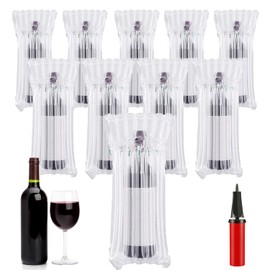 Wine Bottle Travel Protector Bags,50pcs Packaging Air Bags with Air Inflator Pump,Transparent