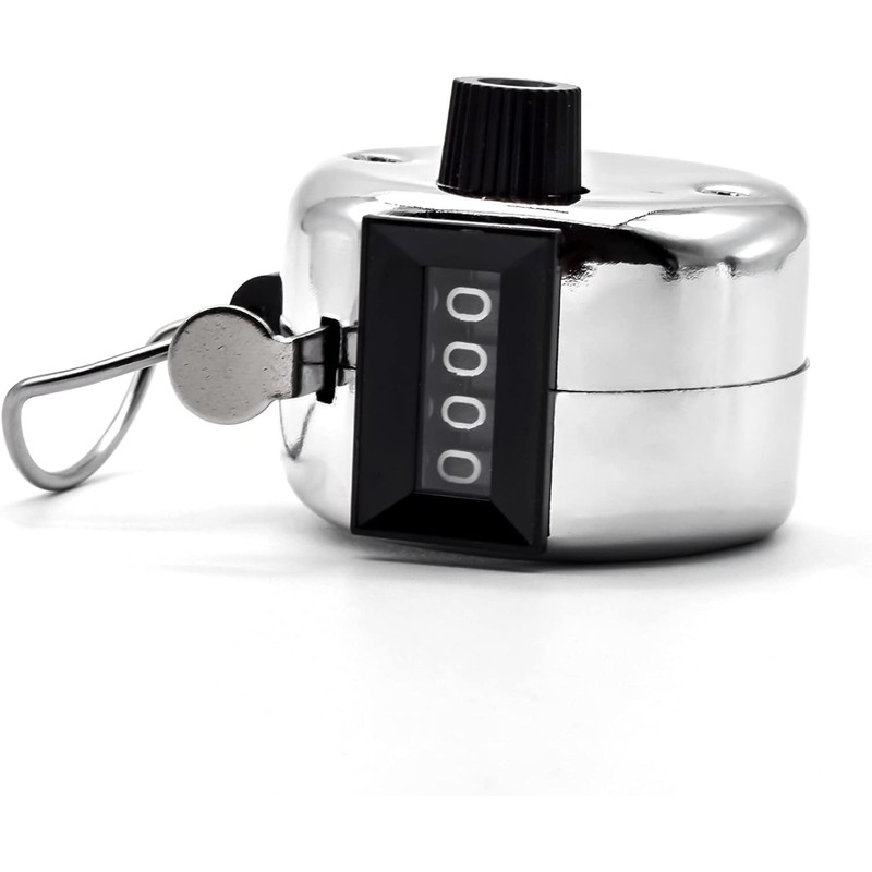 Bailinks Clicker Counter Metal Hand Tally Counters,4-Digit Lap Counter Silver