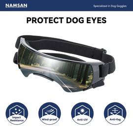 Dog Goggles for Small Dog Doggy Goggles with Adjustable Straps Anti-UV Doggie Sunglasses Windproof Eye Protection Pet Sunglasses to Small Breed, Silver