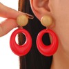 Cybche Vintage Acryl Kreis Baumeln Ohrringe Acryl Rot Oval Ohrringe