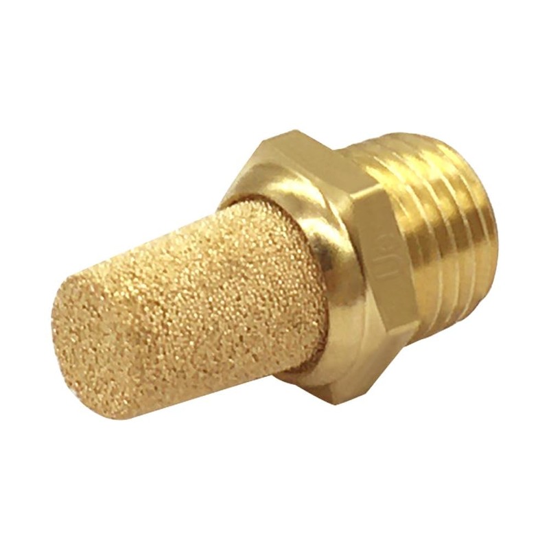 Uenede Brass 1/4 NPT Male Air Pneumatic Mufflers Hex Sintered
