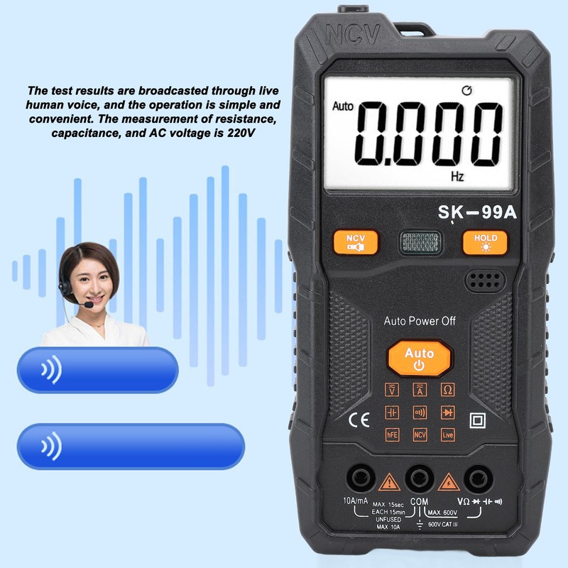 Digital Multimeter High Accuracy Automatic Voice Broadcast Voltage Current Capacitance