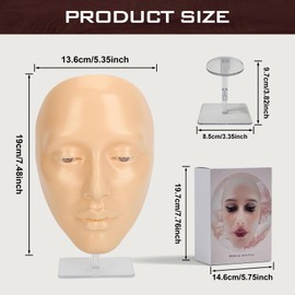 CHADWICK 5D makeup Practice Face Board, Silicone Makeup Mannequin Face, Reusable Beginner Practice Eye Makeup Face for Makeup Artist, Girl's Gift Or Professionals (golden wheat)…