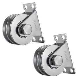 KCNOFNC Double Pulley with 2 Ball Bearings, Stainless Steel Pulley, Pulley for 8 mm Ropes, Steel Cable, Load Capacity 500 kg, Pack of 2