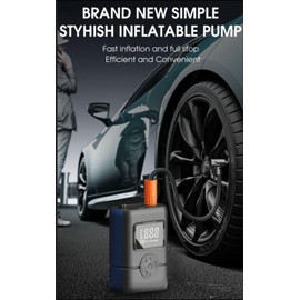 MAPASU Tyre Inflator Air Compressor, Portable Cordless Car Tyre Pump with Pressure Gauge, Auto Shut-Off & LED Light, Digital Tyre Inflator for Car/Bike/Motorcycle