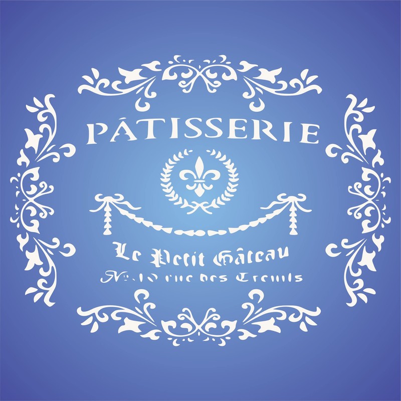 Patisserie Stencil, 26.67 x 21.59 cm (M) - Vintage French