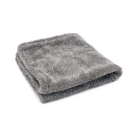 [Dreadnought Jr.] Microfiber Car-Drying Towel, Superior Absorbency for Drying Cars, Trucks, and SUVs, Double-Twist Pile, One-Pass Vehicle-Drying Towel (16"x16", Gray) 2-Pack