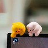 Fsocpen 4Pcs Cute Animals Computer Monitor Decor,Funny 3D Resin Animals