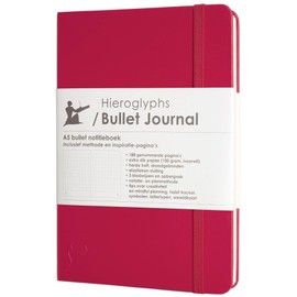 Bullet Journal/Dotted Notitieboek A5 - with Nederlandstalige Methode - Numbered Paginas, Opbergvak, 3 Leeswijzers, Elastieken Sluiting - van Hieroglyphs
