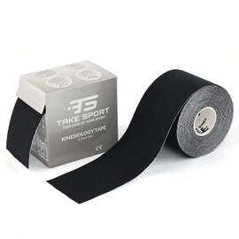 TAKE SPORT® Kinesiology Tape Kinesiology Tape Kinesiology Tape Kinesiology Tape 1 Roll 5 x 5 m 95% Cotton 5% Spandex Elastic (Black/Black)