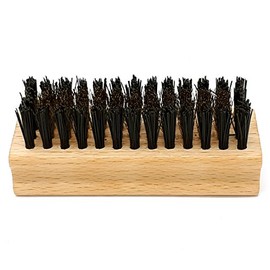 DELARA Suede Brush Made of Wood with Brass Bristles Surrounded by a Wreath of Synthetic Bristles for Cleaning Nubuck Shoes and Suede Bags - Made in Germany