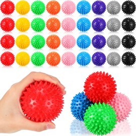 Liliful 36 Pcs Spiky Massage Balls for Feet, Back, Hand Massage Roller Squeeze Balls Plantar Fasciitis Ball Bulk for Foot Hand Trainer Therapy, 9 Colors 3 Inch Multipack