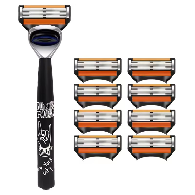 6-Layer Stainless Steel Razor Blades for Men – Replaceable Cutter