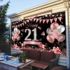 Yontree Happy 21st Birthday Banner 180 * 110cm Black Rose