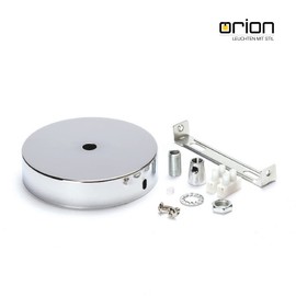 Canopy Cover (Diameter 100 mm), Height 24 mm, Ceiling Canopy for Pendant Light, Lamp Canopy with Metal Clamping Nipple, Chrome