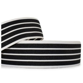 1 Pcs 1 1/2"W Stripe Grosgrain Ribbon White Black Color 5 Yards, Stripe Ribbon for Gift Wrapping | #AA120RK