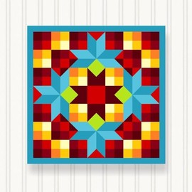 BARN QUILT Block, Beautiful Outdoor or Indoor Square, 7 Sizes, Wall Art Decor, Barn Quilt Sign, Barn Quilt Design BQ123 (23.5" x 23.5")