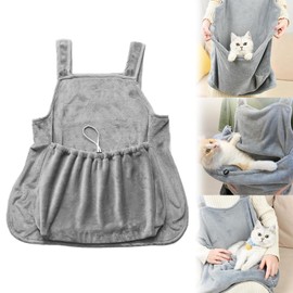 Cat Apron Carrier with 4 Paw Holes Cat Carrier Apron Cut Nails Cat Carrier Apron Pouch for Nail Cutting Cat Carrier Apron Sleeping Bag Cat Sling Carrier Bag Adjustable for Cats Puppies (1Pcs)