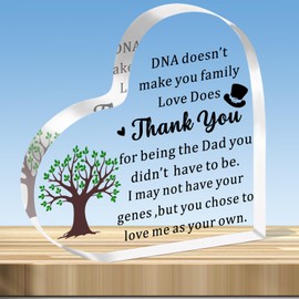 JMIMO Step Dad Gifts Step Dad Acrylic Heart Plaque Christmas Birthday Father’s Day Gifts for Step Dad Father In Law Stepfather Present from Daughter Son Kids