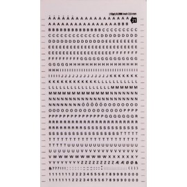 Transferable Letters and Numbers, Black, Letters and Numbers, 2.5 mm, Black