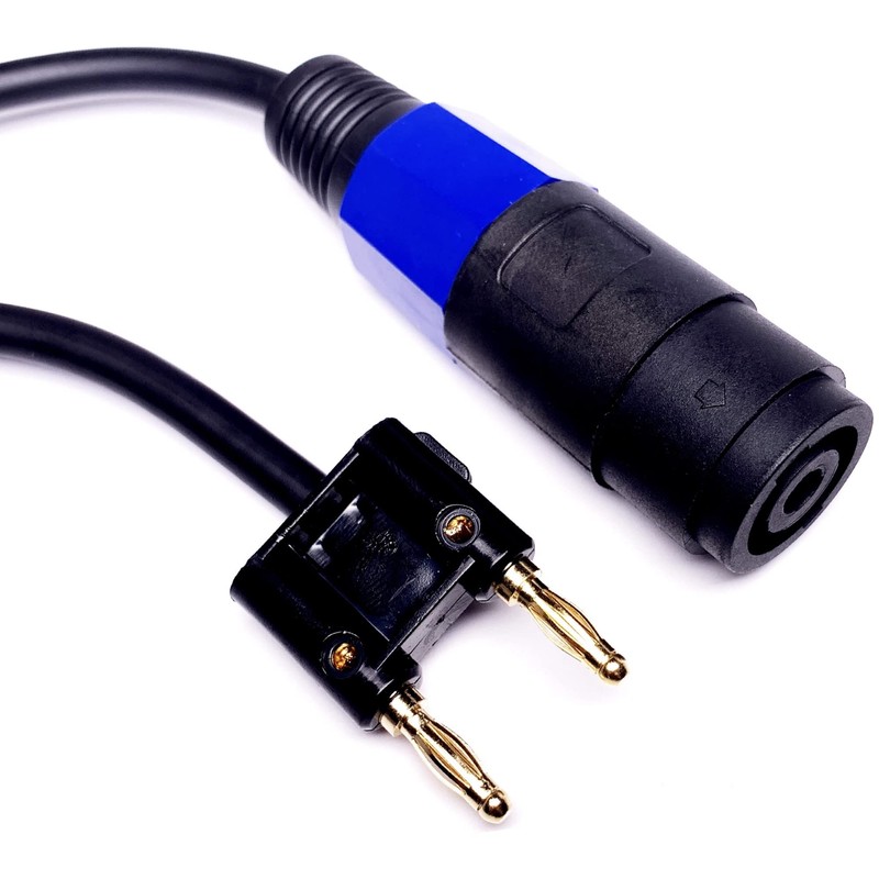 CNCESS CESS-096 Dual Banana Plug to Female Speakon Connector, 2