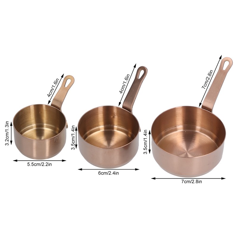 3pcs Sauce Cups Stainless Steel Sauce Dish with Handle for