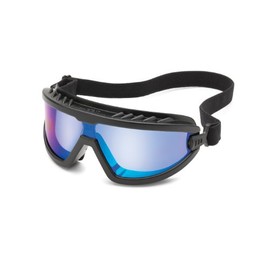 Gateway Safety 4588M Wheelz Stylish and Comfortable Safety Goggle, Silver Mirror Lens, Black Frame
