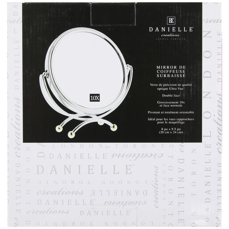 Danielle Kosmetik-Standspiegel 20 cm 10-fache Vergrößerung Chrom/Gold