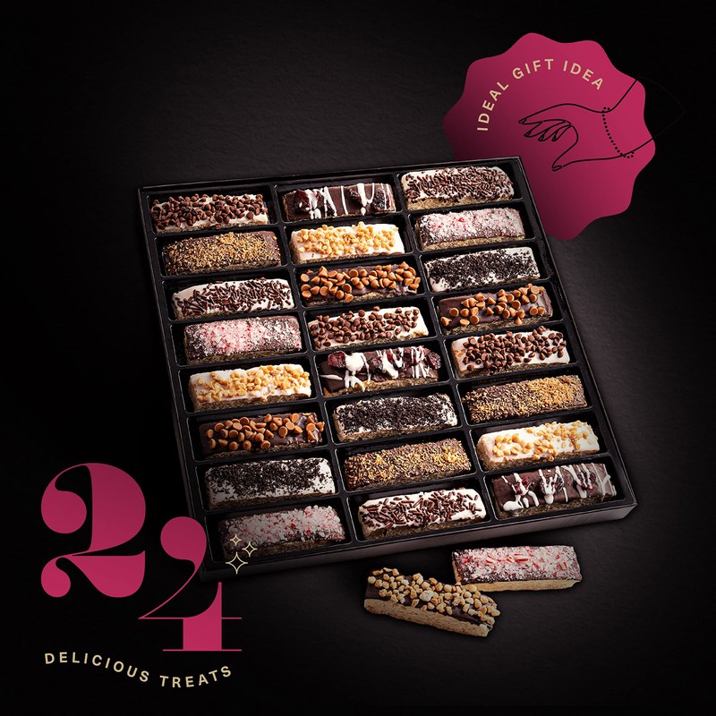 Kremery - Chocolate Covered Biscotti Cookies Gift Basket (24 Count)
