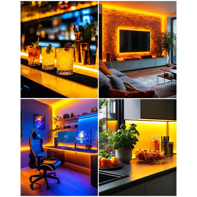 Gold Yellow COB LED Strip Light 24V,16.4FT Dotless Light (Without