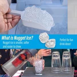 Deco Chef 44LB Countertop Nugget Ice Maker with 2.6LB Auto-Renew Basket and Automatic Cleaning, 1.8LB per Hour, First Batch in 10 Minutes, Black