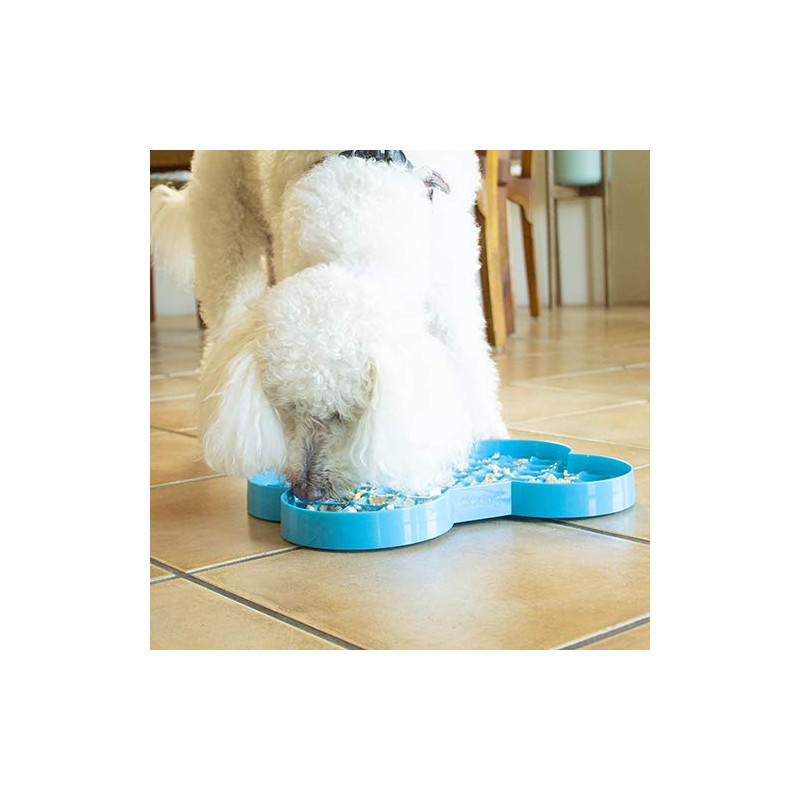 FayTun Slodog Slow Feeder No Gulp Dog Bowl, Blue, Blue