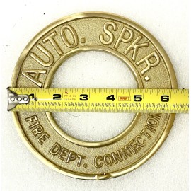 NNI 2-1/2” ROUND " AUTO SPRINKLER " FDC Wall PLATE- BRASS
