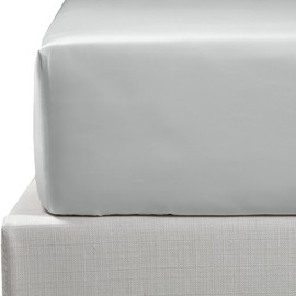 NTBAY 500 Thread Count 100% Egyptian Cotton Single Fitted Sheet, Super Soft Cozy and Breathable Deep 12" / 30cm Fitted Bed Sheet, Light Grey