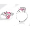 LAIFULA 14K Platinum Plated Pink Heart Shape Cubic Zirconia Adjustable